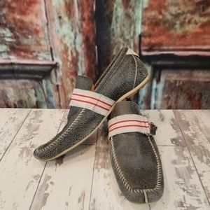 Zara gray leather shoes loafers moccasins 10 EU 43